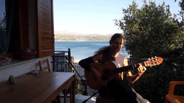 Aquila Rubino - V.Lazarides guitar (blanca flamenca), Astor Piazzolla - Verano Porteño смотреть онлайн
