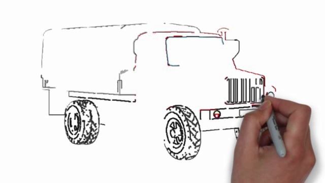 ГАЗ 3307 рисунок. Как нарисовать газ поэтапно карандашом