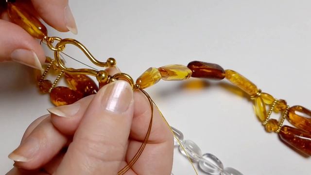 Начало переделки для Татьяны из Твери. Первое украшение из янтаря и хрусталя. смотреть онлайн