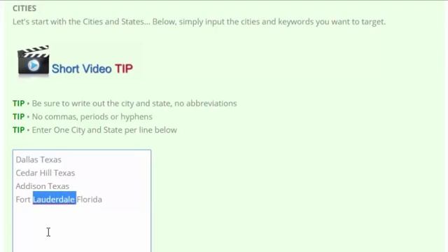 Easy DiY SEO Local Target 200 Cities TIP