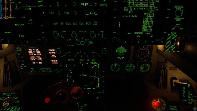 Digital Combat Simulator F/А-18C Запуск. Взлёт с палубы.Ночь.