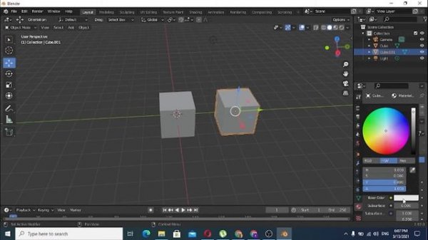 как раскрасить объект в blender