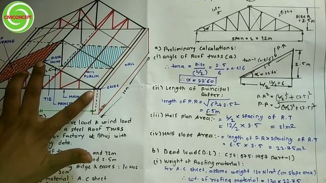 Steel Roof Truss Design || Dead Load || Live Load || Wind Load Calculations (2023) смотреть онлайн