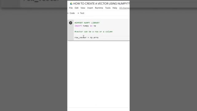 How to Create a Vector using Numpy in Python? смотреть онлайн