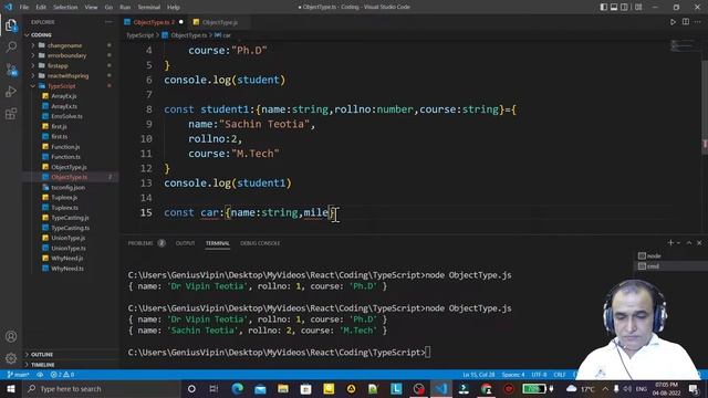 Typescript Tutorial - 6 | Object Data Types in Typescript | Dr Vipin Classes смотреть онлайн