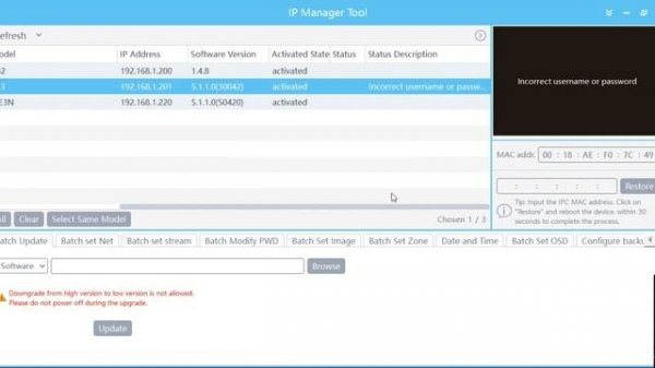 RESETTING OF TVT IP CAMERA PASSWORD IN IP MANAGER TOOL