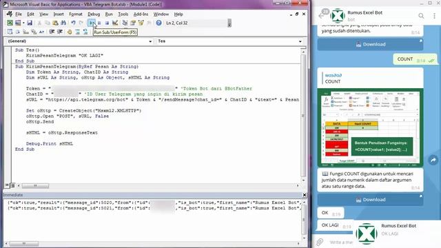 Membuat Telegram Bot dengan VBA Excel смотреть онлайн