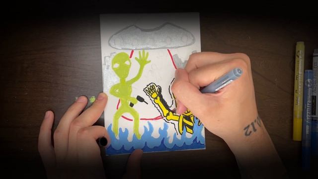 Extinction Event: Alien Invasion. Acrylic pens time lapse. смотреть онлайн