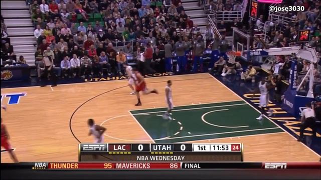 Opening Tip, Alley-Oop To Blake Griffin from Chris Paul - Clippers @ Jazz 2/1/2012 смотреть онлайн