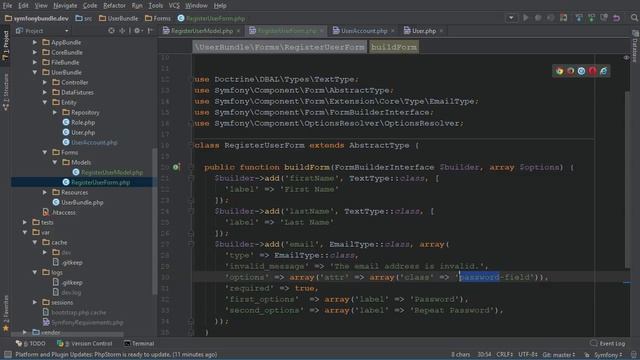 Регистрация пользователя - Form – ч2 - Symfony 3 (UserBundle #10) смотреть онлайн