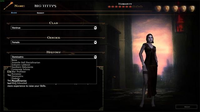 Vampire The Masquerade Bloodlines Max out character sheet смотреть онлайн