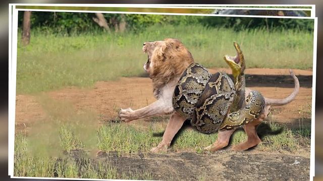 When Python Attacks Lion - Lions VS Snake Fight To Death смотреть онлайн