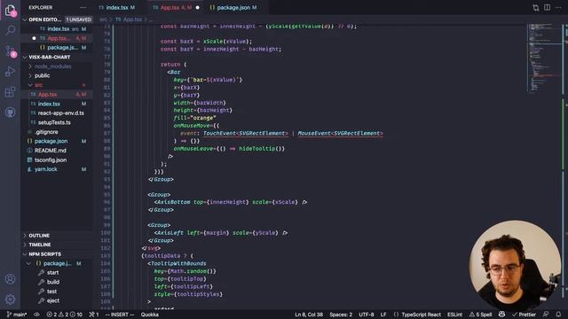 Data Visualization with D3, React, visx and Typescript: 11 - Creating a Bar Chart with visx - 2 смотреть онлайн