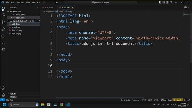 3 Add javascript in html document смотреть онлайн
