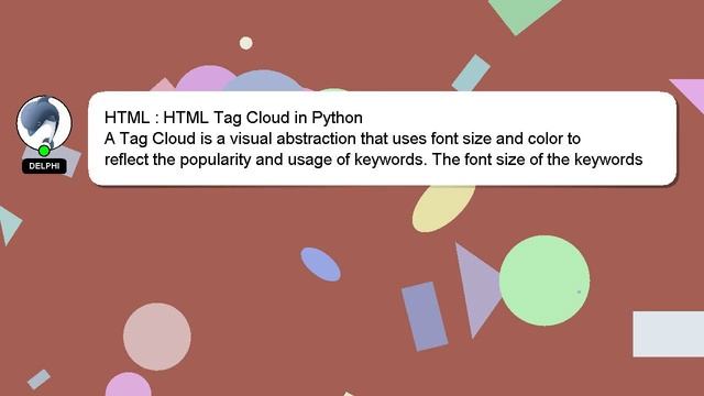 HTML : HTML Tag Cloud in Python смотреть онлайн