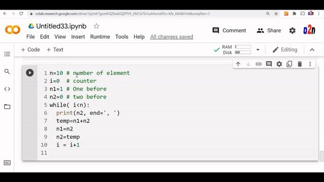 Fibonacci series of numbers by using loop and by recursive functions in Python смотреть онлайн