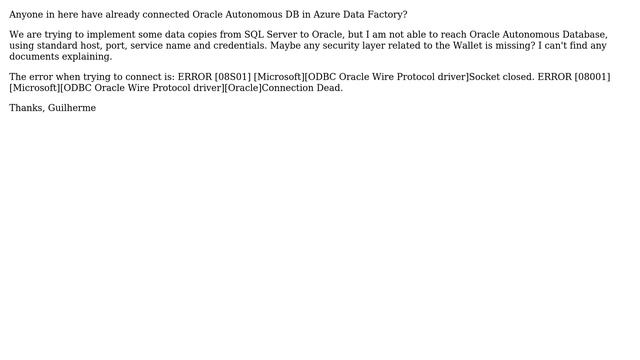 DevOps & SysAdmins: Connect Oracle Autonomous Database in Microsoft Azure Data Factory смотреть онлайн