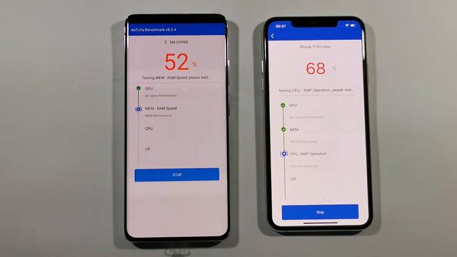 Samsung S21 Ultra 5G vs IPhone 11 Pro Max Antutu Benchmark Test смотреть онлайн