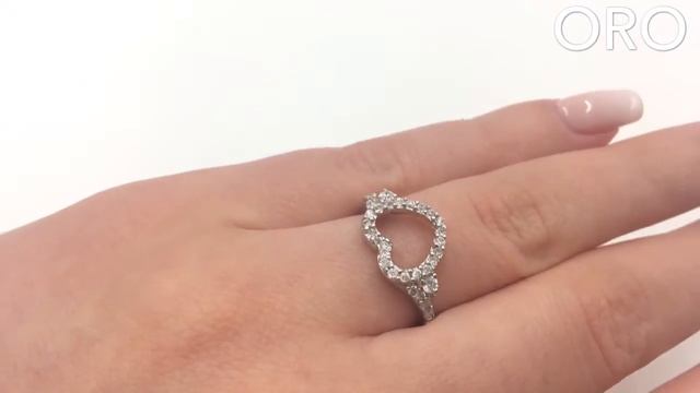 Нежное серебряное кольцо усыпанное фианитами смотреть онлайн
