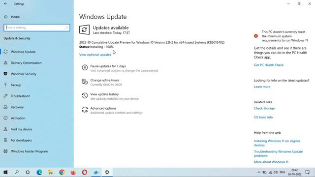 Windows 10 Cumulative Update For Version 22H2 X64 Based Systems - Bad Experience!