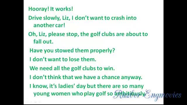Видеоурок из курса "Spoken English in dialоgs" / "Разговорный английский в диалогах". Golfing смотреть онлайн