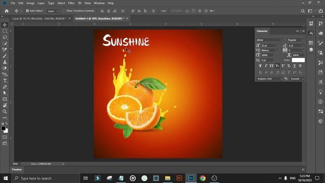 Creating Eye-Catching Fruit Juice Social Media Banner Design || Banner Design In PhotoShop || смотреть онлайн