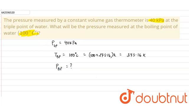 The pressure measured by a constant volume gas thermometer is 40 kPa at the triple point of wate... смотреть онлайн
