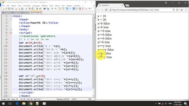 Best way to learn relational operators in Javascript смотреть онлайн