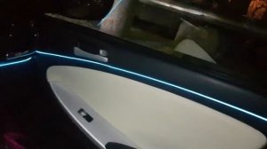 Установка неоновой подсветки салон Hyundai Solaris