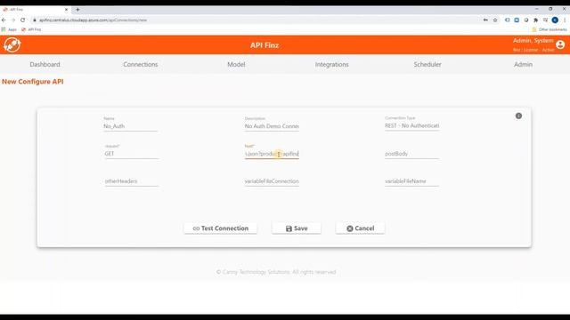 API Finz - Connection - REST API - No Authentication смотреть онлайн