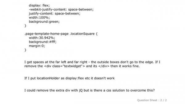 HTML : flex justify-content:space-between not working