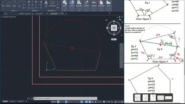 AutoCAD: Constructing Polygons using geometry смотреть онлайн