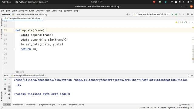 ?️ ¿Cómo animar una gráfica de Matplotlib? | matplotlib.animation | Python | Ejemplo muy básico смотреть онлайн
