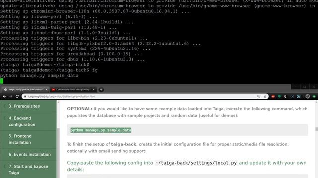 Taiga - Production Environment - Manual Setup - Walkthrough смотреть онлайн
