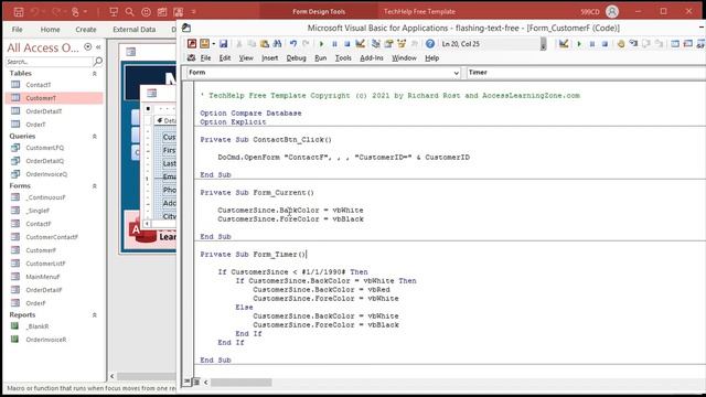 Create Flashing Text in Microsoft Access Forms Using a Timer Event - Blinking Red/White Text Box смотреть онлайн