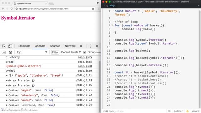25. Symbol iterator - Modern JavaScript ES6 смотреть онлайн
