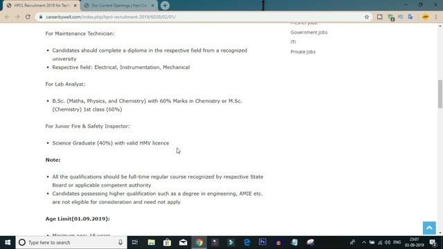 HPCL Recruitment 2019 Technician Lab Assistant And Safety Inspector posts Notification смотреть онлайн