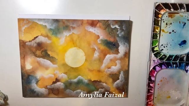 Eye of the Galaxy art demo painting Mijello Watercolour and Derwent Drawing pencils смотреть онлайн