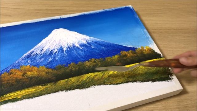 Daily Challenge #32 / Acrylic /Spring landscape and river with cherry blossoms смотреть онлайн