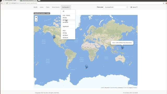 HUD | Data visualization: USGS earthquakes смотреть онлайн
