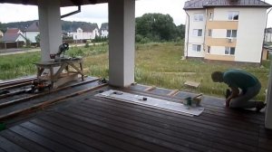 Монтаж палубной доски/ скрытый  крепеж-Гваздек твин мини/пропитка-Osmo