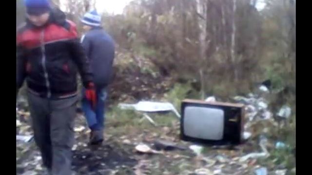 взрыв старого телевизора