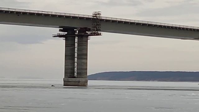 Мост со стороны с. Климовка / укрепление береговой линии / 9 декабря 2022 г. / Самарская область смотреть онлайн