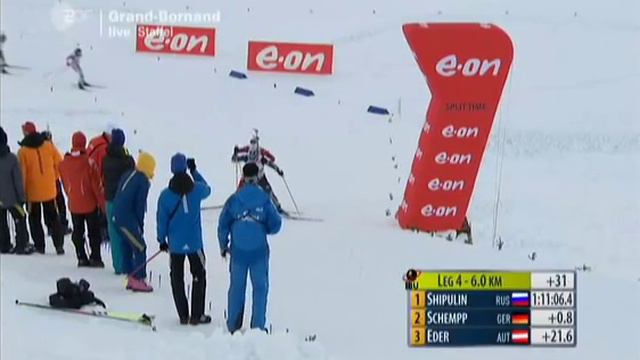 Биатлон Эстафета 2013 Франция Антон Шипулин и Шемпп смотреть онлайн