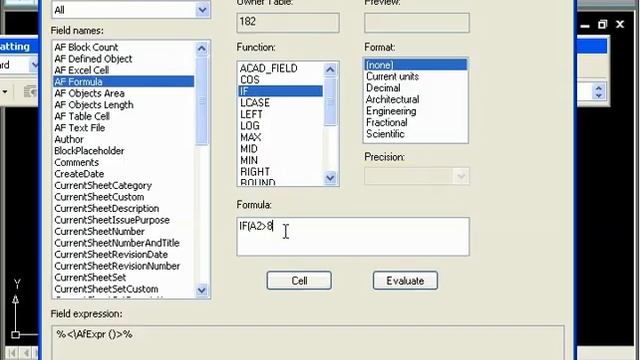 How To Use IF Function In AutoCAD Fields.