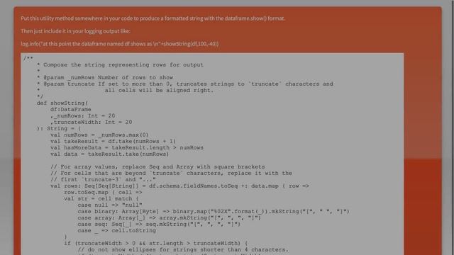how to redirect Scala Spark Dataset.show to log4j logger смотреть онлайн