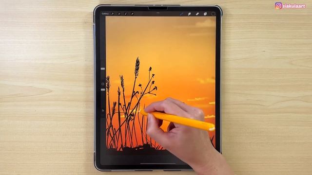 Drawing Sunset View Landscape in Procreate | Digital Art Tutorial for Beginners смотреть онлайн