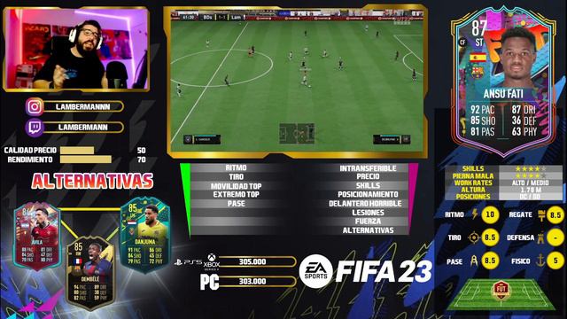 SERA ANSU FATI OUT OF POSITION IGUAL QUE SU FUTURE STARS | ANSU FATI 87 SBC | REVIEW ANSU FATI OOP смотреть онлайн