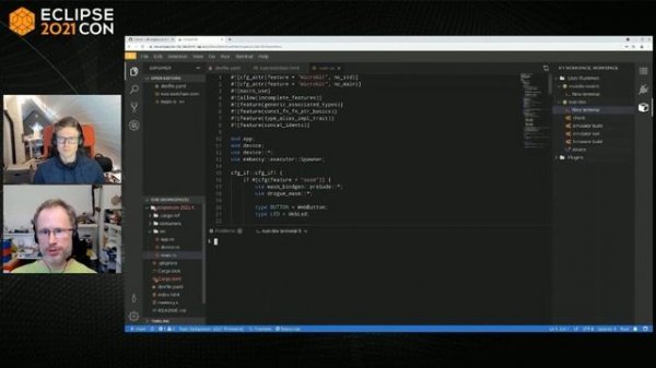 Rust: Develop and test it in a cloud based IDE, run it on a microcontroller