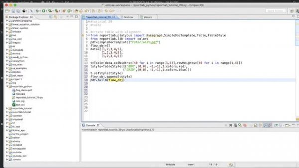REPORTLAB|REPORTLAB PYTHON TUTORIAL|How To Add Table with Alignment In Pdf Using Python|PART:29